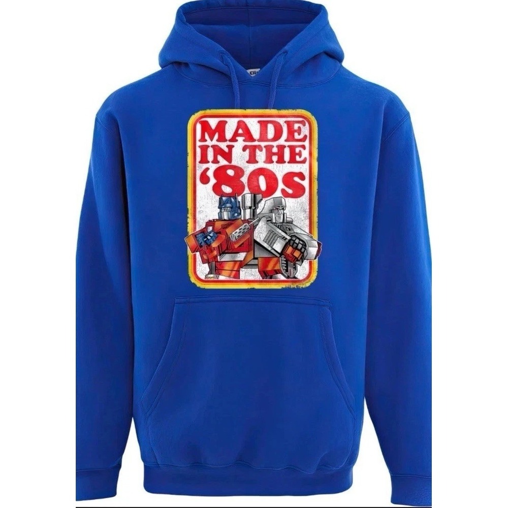 Transformers‎ Made In The 80s Pullover Hoodie, Blue Sweatshirt Unisex Small